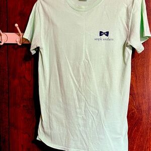 Simply Southern Light Green Tee with Navy Logo